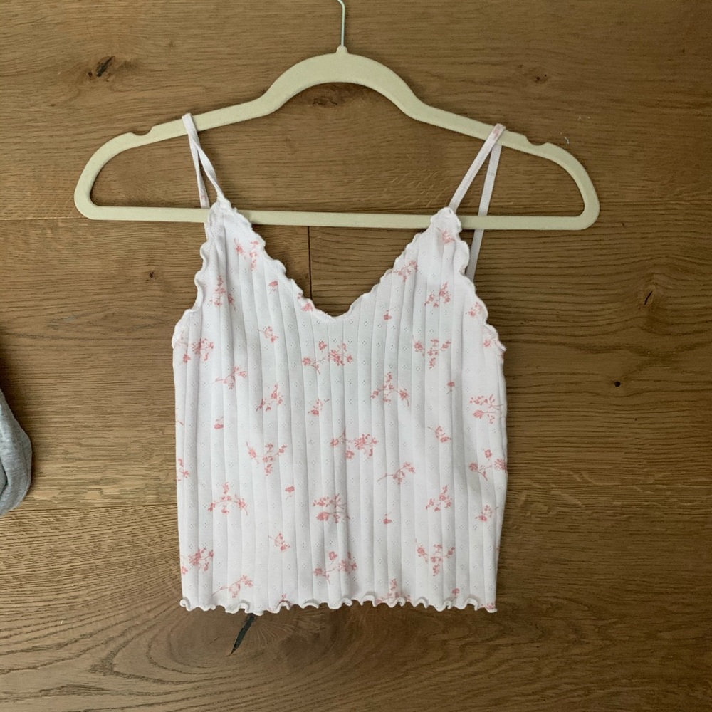 brandy white and pick ruffle niccolete